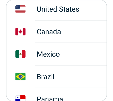 AteVPN connect step 2, choose VPN server location